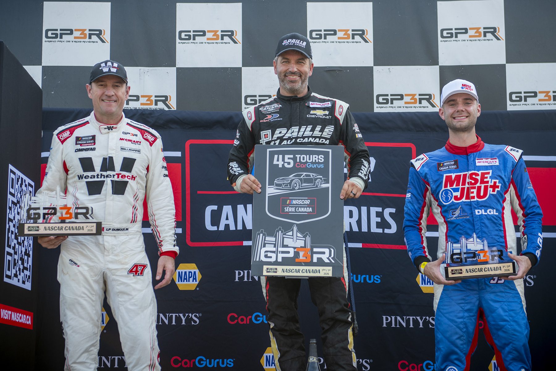 Marc-Antoine Camirand Wins the 45 Tours CarGurus at GP3R - NASCAR