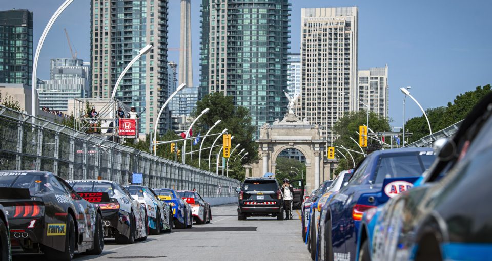 TORONTO, ON - JULY 14: The NASCAR Pinty’s series at Exhibition Place in Toronto, Ontario, Canada on Friday July 14, 2022. (Photo by Matthew Manor/NASCAR)